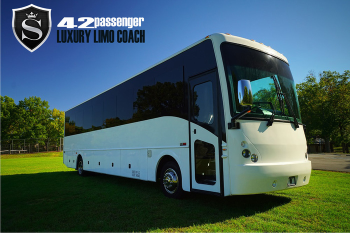 Limo Coach Party Bus 42P by Santos VIP Limousine | New Jersey Weddings