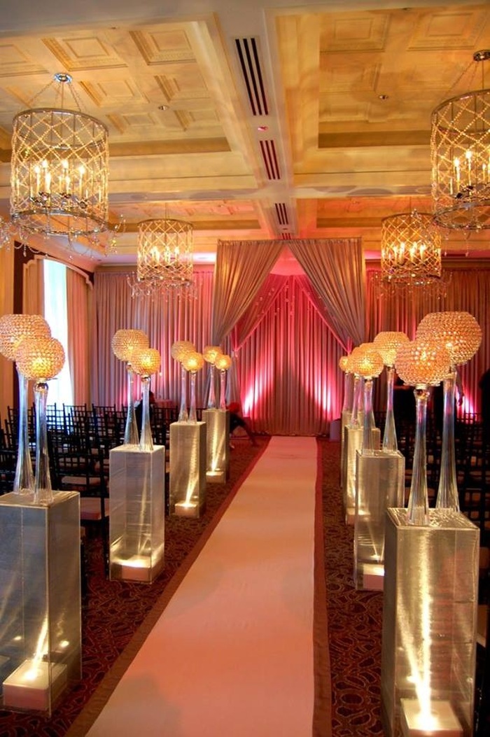 Indoor Wedding Reception Floral Decoration by Amaryllis Event Decor
