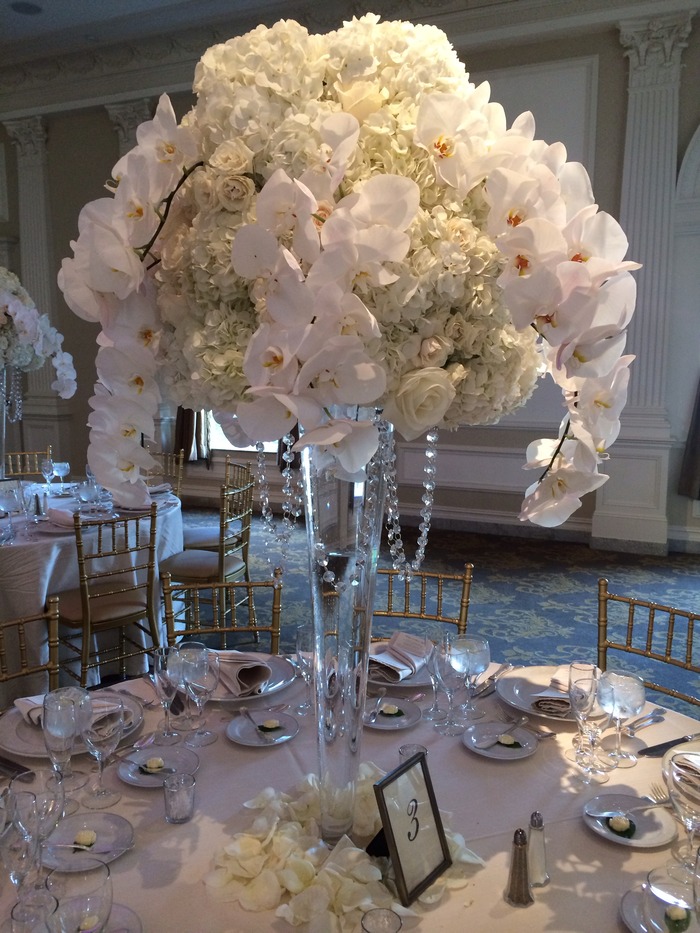 Wedding Reception Floral Centerpieces by Amaryllis Event Decor