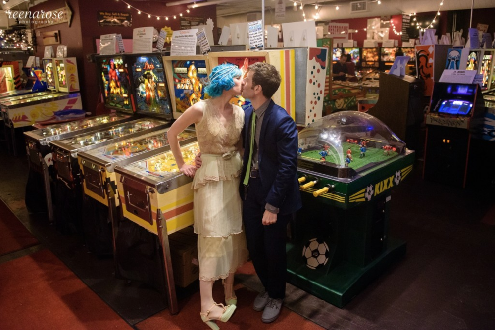 Anne & Mike: New Jersey Wedding Photography at the Silverball Museum Arcade in Asbury Park | Reena Rose Photography