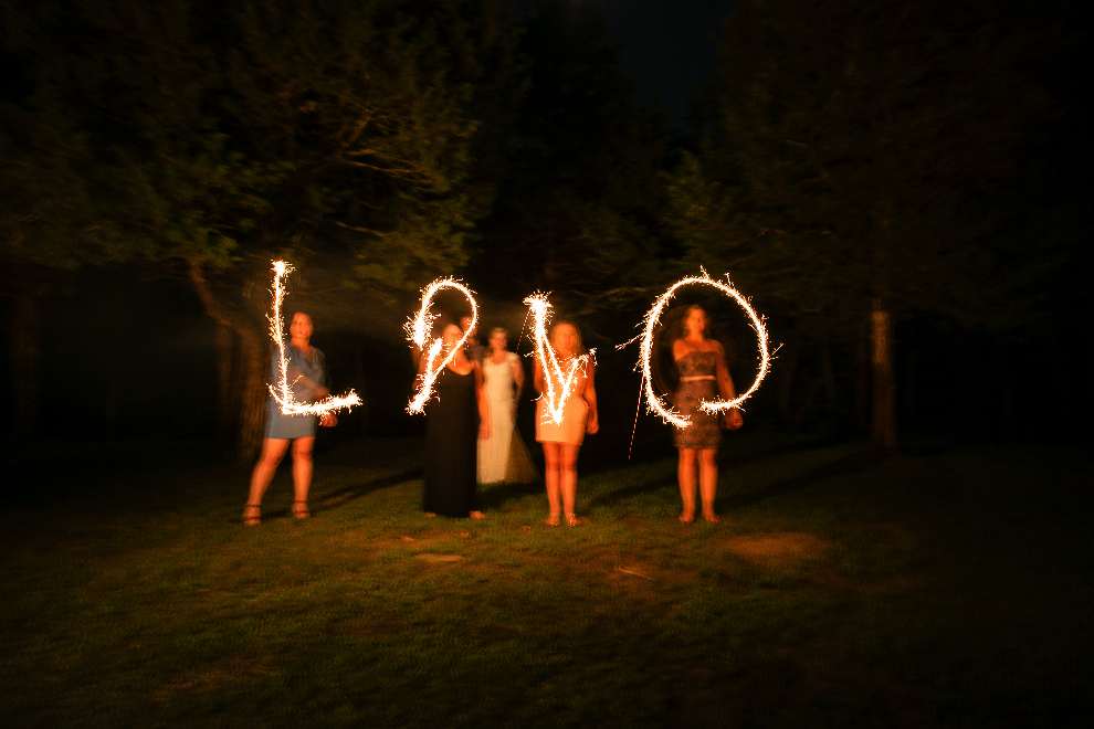 NY couple uses sparklers to spell out their love- Twin Lakes Resort in Hurley, NY
