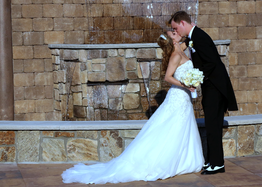 Waterfall of love brings joy to NJ couple on their wedding day- The Terrace at Biagio’s in Paramus, NJ.