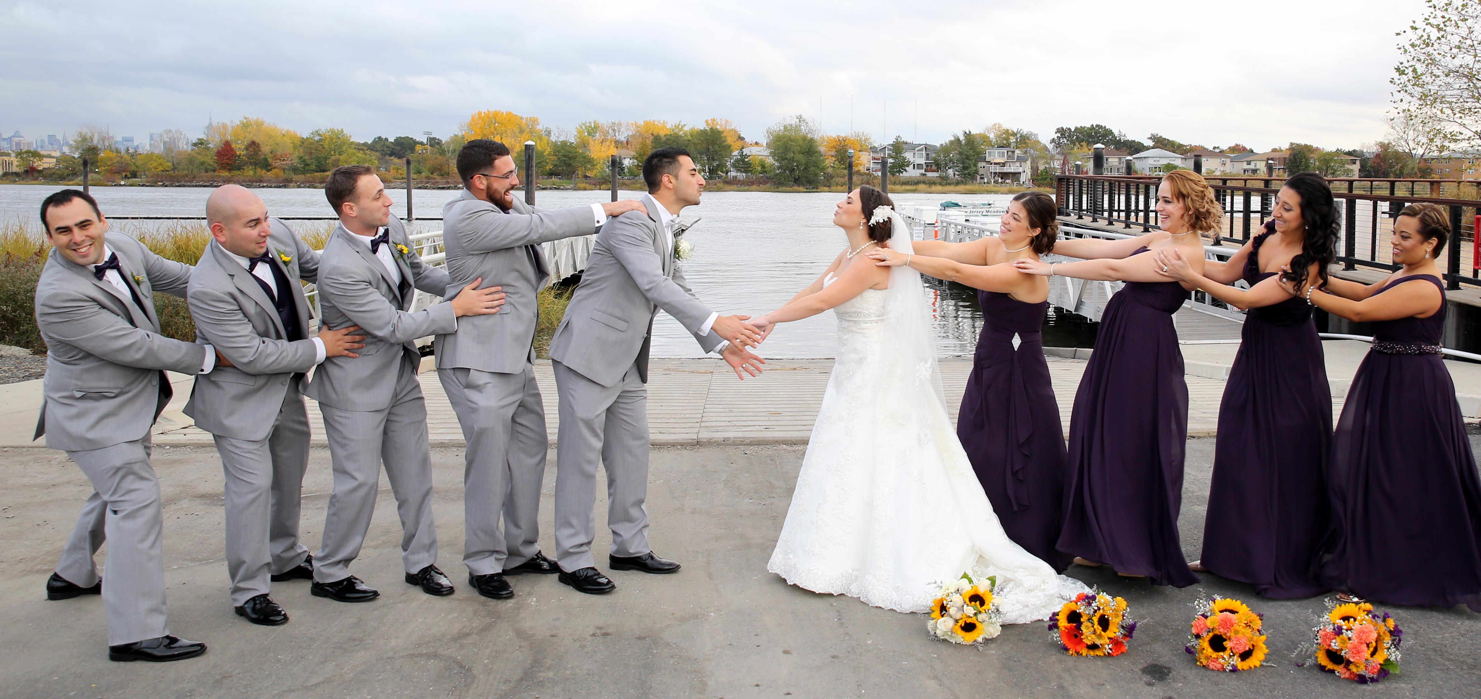 Bridal Party Plays Friendly Game of Tug-of-War as This New Jersey Couple Ties the Knot- The Fiesta in Wood Ridge, NJ
