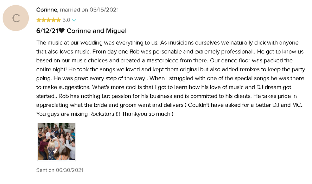 Reviews From Previous Weddings