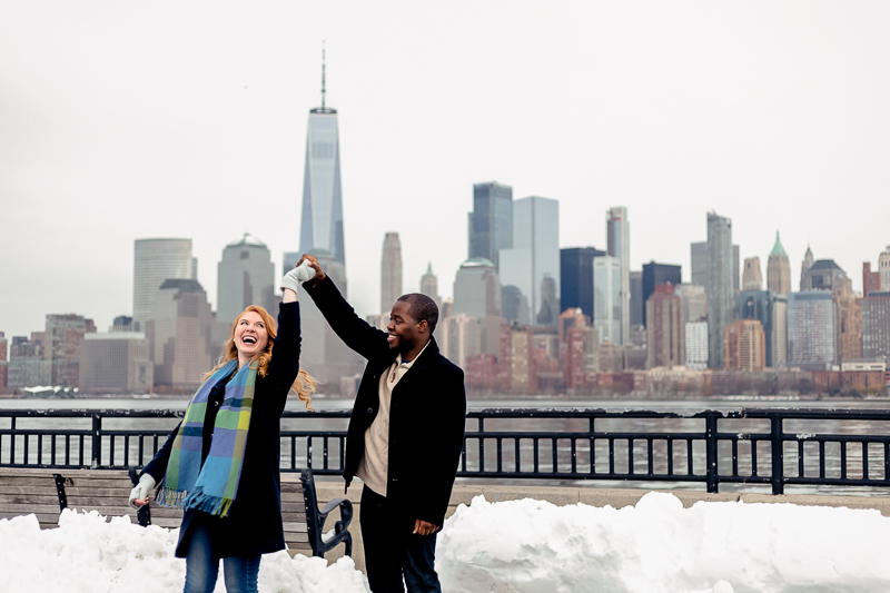 Kathryn and Toluwa's Liberty State Park Engagement Photos