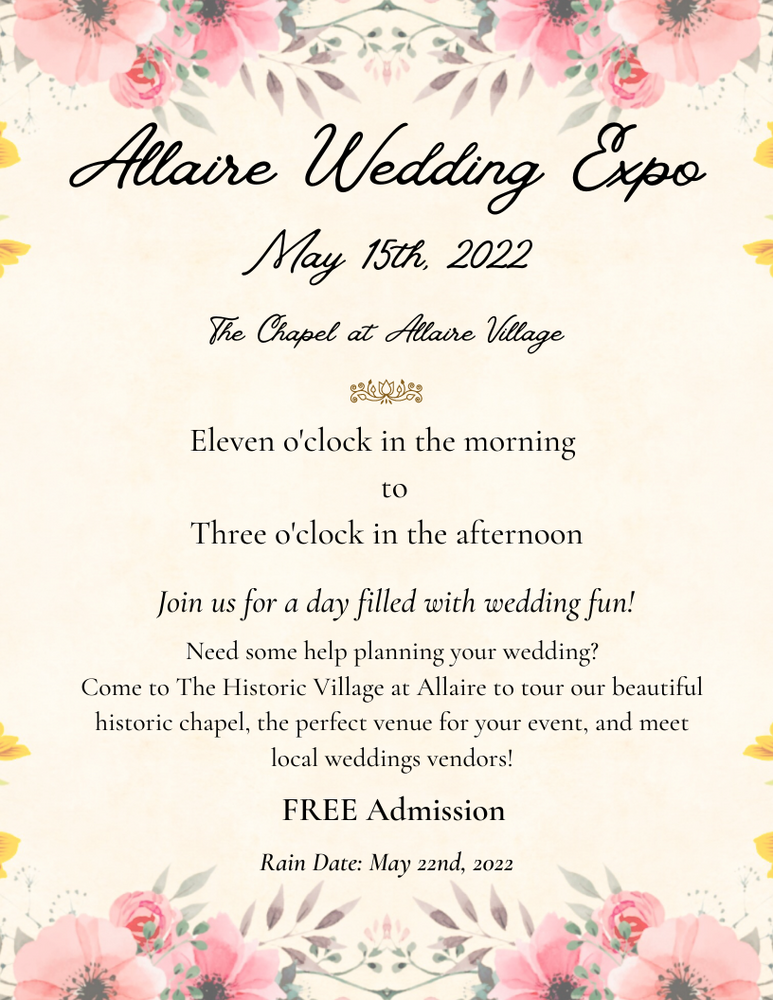 Allaire Village Wedding Expo