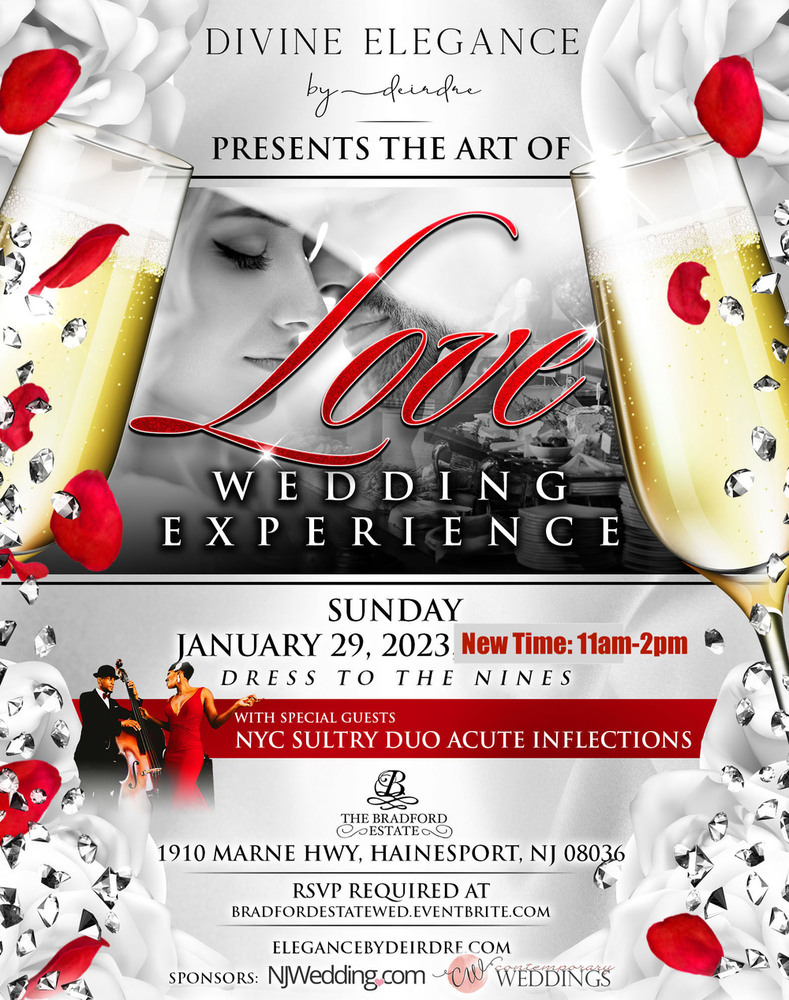 Getting married? Divine Elegance by Deirdre cordially invites you to enjoy all the elegance, sparkle and excitement at The Art of Love Wedding Experience at The Bradford Estate on Sunday January 29th